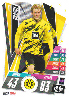 Julian Brandt Borussia Dortmund 2020/21 Topps Match Attax CL #DOR16